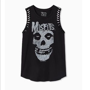 TORRID Misfits Black Slashed Muscle Tank